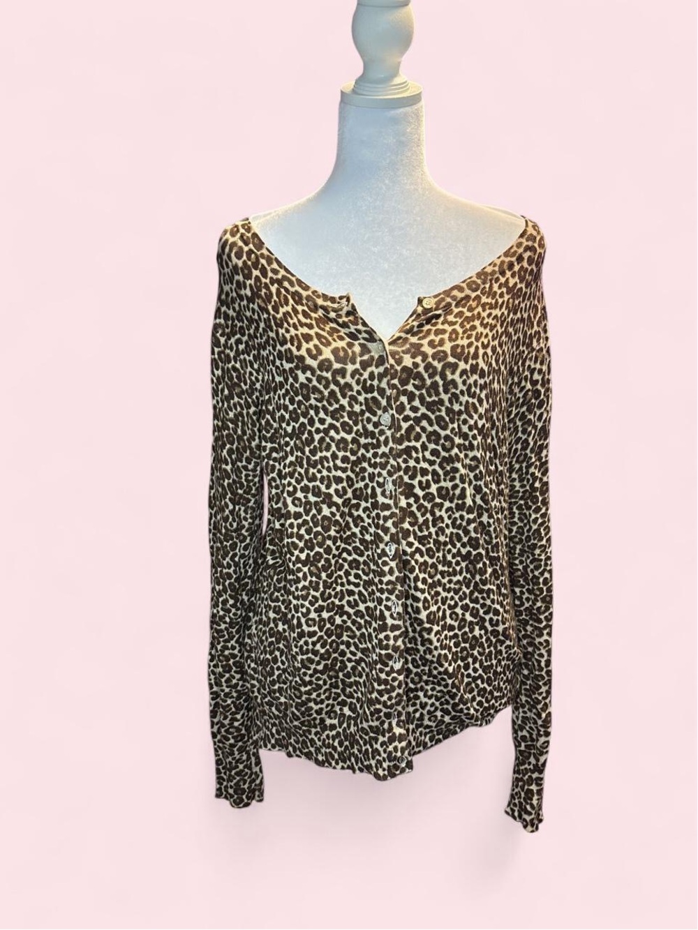 George Leopard Print Button-Down Top - Brown/Black